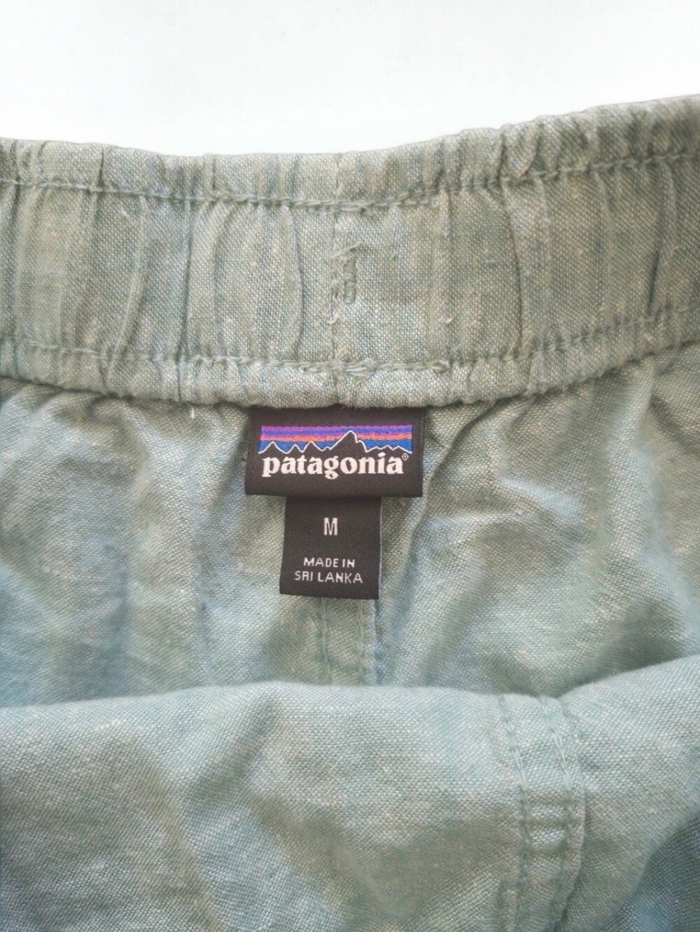 Patagonia Hemp Organic Cotton Shorts Women's M Sage Green Elastic Waist - Picture 4 of 4